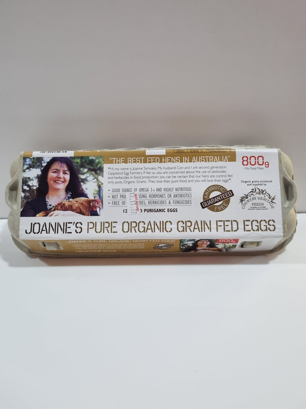 Eggs- Joanne's Organic 800g (1 dozen)