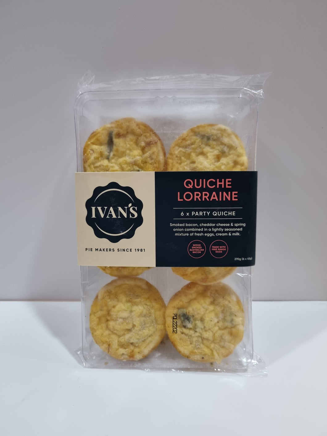 Ivan's Pies- Quiche Lorraine (6 Pack)