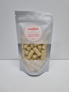 White Chocolate raspberry bullets (200g)