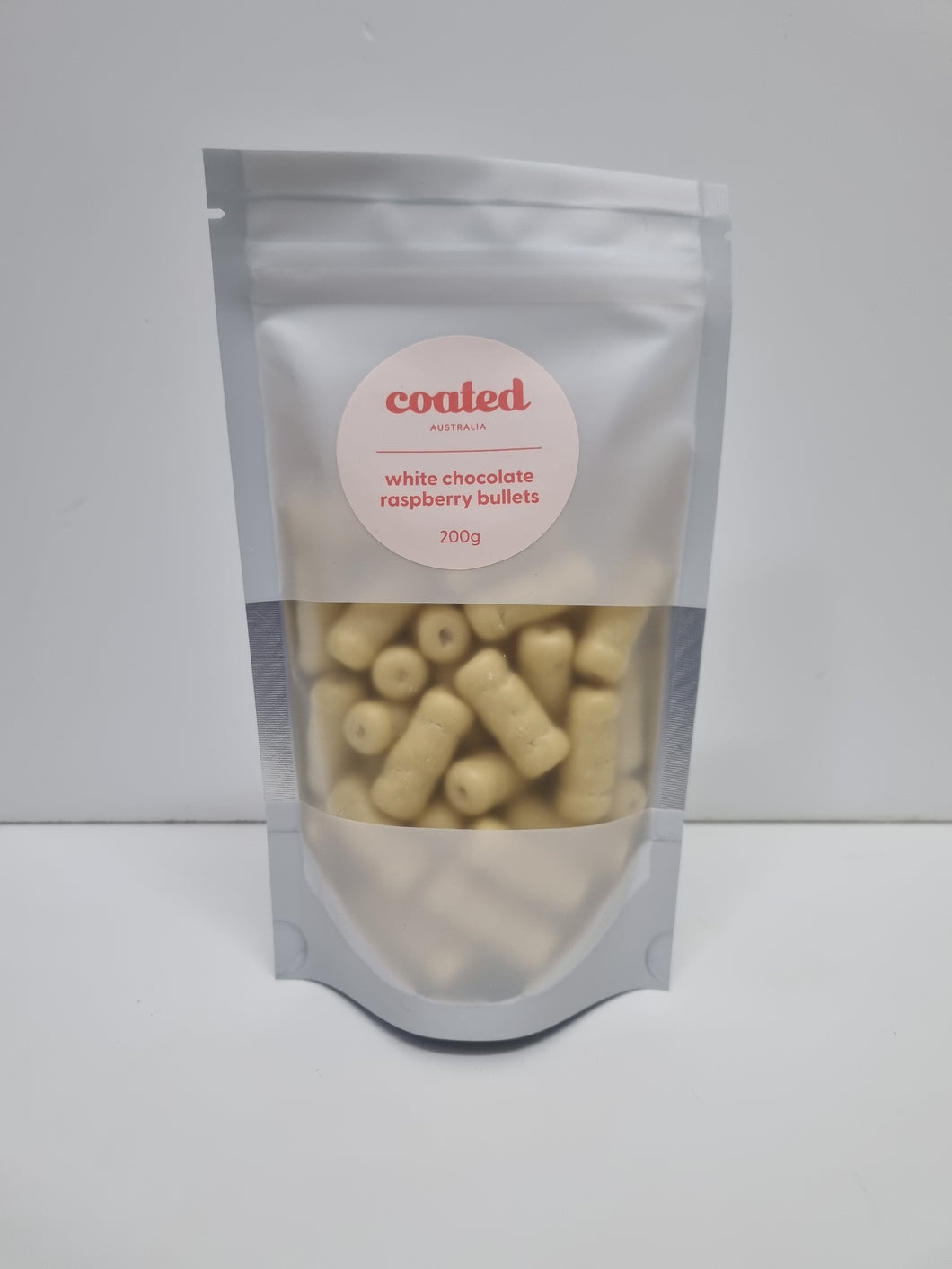 White Chocolate raspberry bullets (200g)